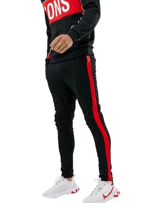 Men Joggers with side Stripes Black